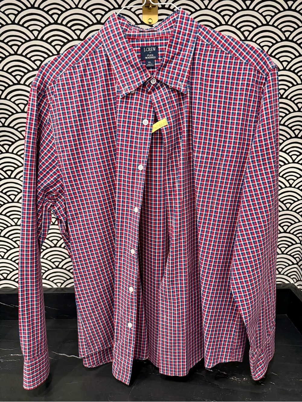 J. Crew Men's Red & Blue Plaid Button-Down Shirt